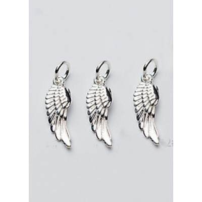 Combo 3 cái charm bạc hình cánh thiên thần mặt treo 1 - Ngọc Quý Gemstones