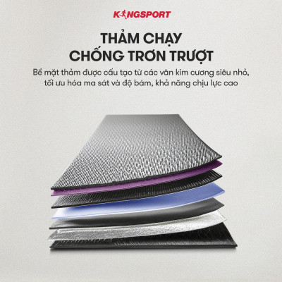 Máy chạy bộ tại nhà KingSport Luxury KS-2050 Đa Năng Có Chức Nâng Dốc Tự Động, Kèm Theo Đai Massage Và Thanh Gập Bụng