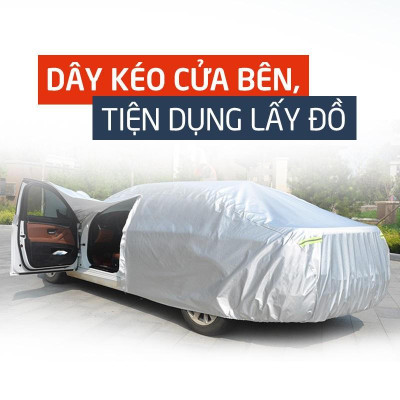 Bạt che nắng mưa bảo vệ xe ô tô Chevrolet Aveo, bạt vải dù Oxford cao cấp bạc che ô tô 5 chỗ xe hơi 3 lớp thông minh