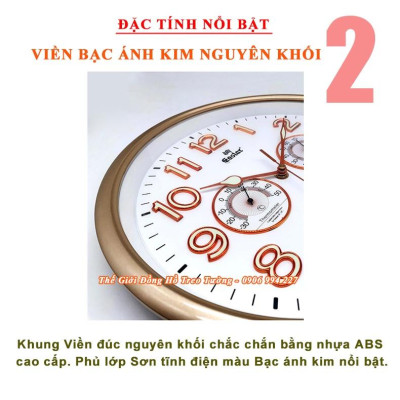 Đồng hồ Treo Tường KIM TRÔI EASTAR Tròn có DẠ QUANG và Đồng hồ Cơ Đo NHIỆT ĐỘ - ĐỘ ẨM - Tặng Pin Maxell - Bảo Hành 1 Năm
