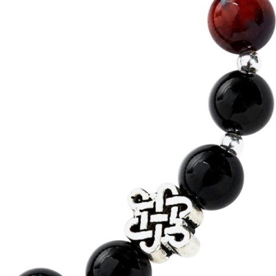 Vòng Đá Mắt Hổ Đỏ Phối Charm Ngọc Quý Gemstones VT31