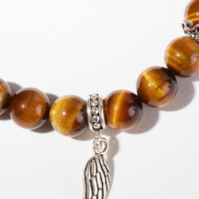 Vòng tay đá mắt hổ phối cánh bạc Ngọc Quý Gemstones