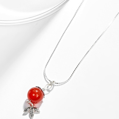 Dây Chuyền Đá Thiên Nhiên Phối 3 Lá Bạc - Ngọc Quý Gemstones
