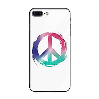 Ốp lưng kính cường lực cho iPhone 7 Plus /8 Plus Nền Vòng Tròn Y Ngược Bảy Màu - Hàng Chính Hãng