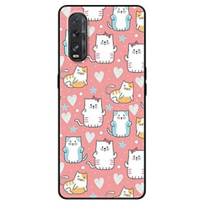Ốp lưng dành cho Oppo A5 ( 2020 ) - A9 ( 2020 ) - Find X2 - F11 Pro mẫu Họa Tiết Mèo Xanh Vàng