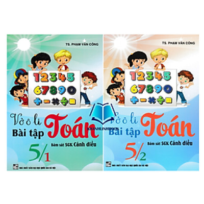 Sách - Combo Vở Ô Li Bài Tập Toán 5 - tập 1 + 2 (Bám Sát SGK Cánh Diều)