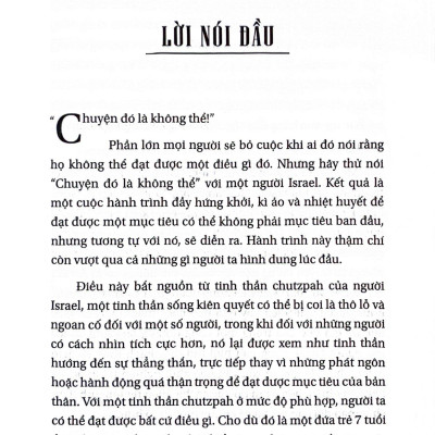 Tinh Thần Chutzpah - Tại Sao Israel Được Xem Là Trung Tâm Của Sự Đổi Mới Và Hoạt Động Khởi Nghiệp?