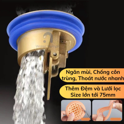 Nắp Cống Thoát Nước Bằng Đồng – Combo 2 Cái, Chống Mùi Hôi & Côn Trùng Vào Nhà