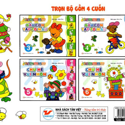Bộ Sách Tô Màu Theo Lứa Tuổi: Gấu Con Tập Tô Màu + Chú Hề Vui Nhộn - Từ 3-6 Tuổi (Bộ 4 Cuốn)