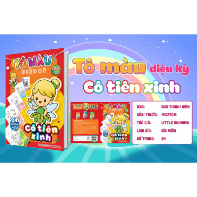 Sách - Tô Màu Diệu Kỳ - Cô Tiên Xinh (Hơn 40 Stickers) - Megabook