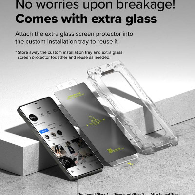 Bộ 2 Miếng Dán cường lực chống nhìn trộm kèm khung dán RINGKE Easy Slide Privacy Tempered Glass dành cho Samsung Galaxy S25 Ultra_ Hàng Chính Hãng