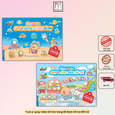 Sách - Dán Hình Capy - Tặng Kèm 2 Phòng Sticker 3D - Combo 4 Cuốn - Minh Thắng