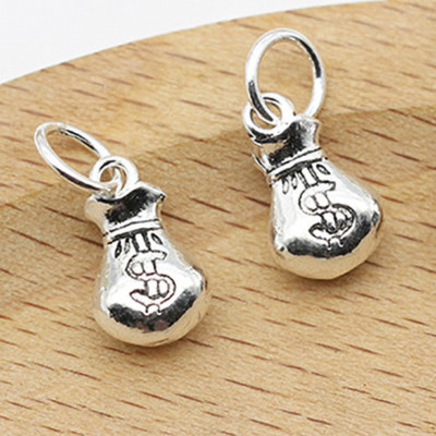 Combo 2 cái charm bạc hình túi tiền treo - Ngọc Quý Gemstones