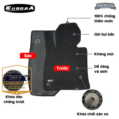 [NISSAN X-TRAIL] Thảm Trải Sàn, Lót Sàn Ô Tô Cao Su Eudora CloudFoam Thiết Kế Theo Xe Dành Cho Xe NISSAN X-TRAIL, Chống Nước, Không Mùi, Ngăn Bụi Bẩn, Dễ Vệ Sinh - Hàng Chính Hãng