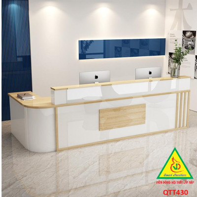 QUẦY LỄ TÂN, QUẦY TIẾP TÂN, QUẦY TÍNH TIỀN, QUẦY THU NGÂN QTT430 - NỘI THẤT LẮP RÁP VIENDONGADV
