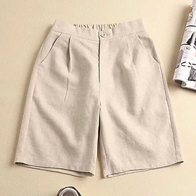 Quần kiểu nữ ống rộng, chất liệu vải Đũi xước, mềm mịn, mặc mát, Quần Short nữ đẹp QT11  Nesa Shop