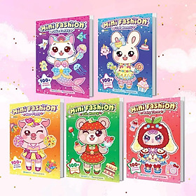 Sách Mini Fashion - Bóc Dán Hơn 500+ Stickers Váy, Phụ Kiện Xinh Đẹp Cho Bé Gái - Combo 5 Cuốn - Megabook