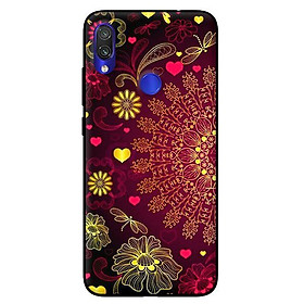 Ốp lưng in cho Xiaomi Redmi Note 7 mẫu Mandala Đỏ - Hàng chính hãng