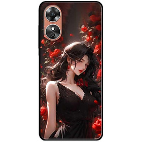 Ốp lưng cho Oppo A15 - A15s - A35 4G - A17 - A17K - A57 4G - A94 5G - A95 5G - Cô Gái Đầm Đen - Hàng Chính Hãng