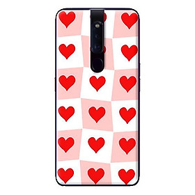 Ốp in cho Oppo F11 Pro Trái TIm Ô Vuông - Hàng chính hãng