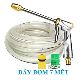  Bộ dây vòi xịt nước rửa xe, tưới cây . tăng áp 3 lần, loại 7m, 10m 206701-2 đầu đồng,cút, + tặng khăn phượt