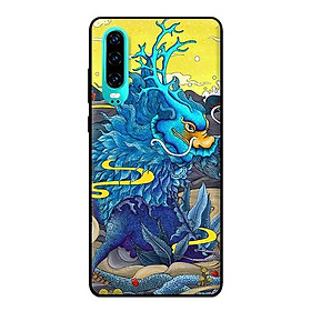 Ốp in cho Huawei P30 Rồng Xanh Nền Vàng - Hàng chính hãng