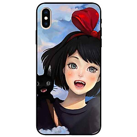 Ốp lưng in cho Iphone X/ Xs Mẫu Cô Gái Nơ Đỏ