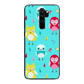 Ốp Lưng in cho Xiaomi Redmi Note 8 Pro Mẫu Những Chú Chim Nền Xanh - Hàng Chính Hãng