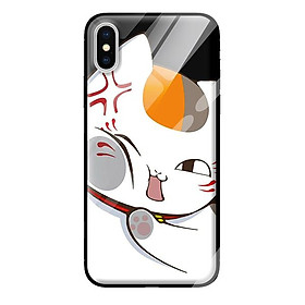 Ốp kính cường lực cho iPhone XS mèo 01 - Hàng chính hãng