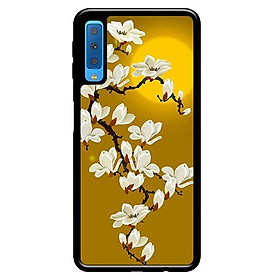 Ốp in cho Samsung Galaxy A50 Hoa Trắng Nền Vàng - Hàng chính hãng