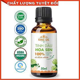Tinh dầu Hoa Sen 50ml nguyên chất từ thiên nhiên, xông phòng, khử mùi, đuổi muỗi, thơm phòng - KingOil