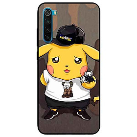 Ốp lưng in cho Xiaomi Redmi Note 8 Mẫu Pika Nón Đen
