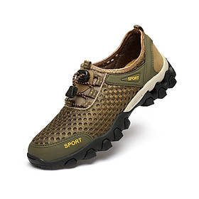 Giày Sport Trekking, Giày Leo Núi, Giày Phượt, Giày Đi Bộ Dã Ngoại Siêu Nhẹ Màu Xanh Rêu (Xanh Lính)