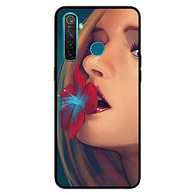 Ốp Lưng in cho Realme 5 Mẫu Cô Gái Hôn Bông Hoa - Hàng Chính Hãng