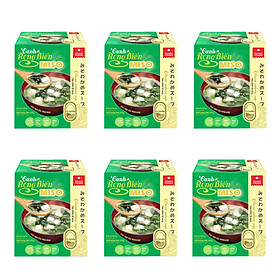 Combo 6 hộp Canh rong biển chay Asuzac (Canh rong biển đậu hũ Asuzac hộp 48g- Canh rong biển Miso Asuzac hộp 50g)