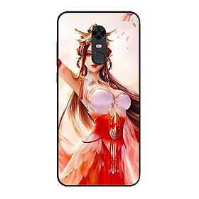 Ốp Lưng in cho Xiaomi Redmi 5 Plus Mẫu Cô Nền Anh Đào - Hàng Chính Hãng