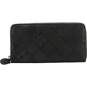 Ví Nữ Da Đà Điểu 1 Khóa Huy Hoàng HT3423 (19 x 10.5 cm) - Đen