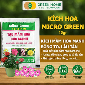 Phân Bón Ra Hoa, Greenhome, Micro Green, Gói 10gr, Tạo Mầm Hoa Cực Mạnh, Thúc Đẩy Ra Hoa Đồng Loạt, Hoa To, Lâu Tàn