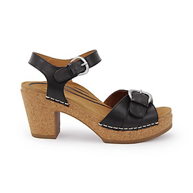 Sandal sức khỏe nữ Aetrex Tory Black - giày cao gót 8p đế đệm da giảm đau chân