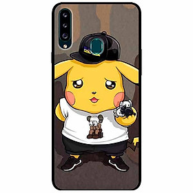 Ốp lưng dành cho Samsung A20s mẫu Pika Nón Đen