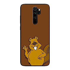 Ốp Lưng in cho Xiaomi Redmi Note 8 Pro Mẫu Hải Ly Xin Chào - Hàng Chính Hãng