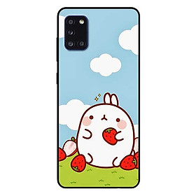 Ốp lưng dành cho Samsung A31 mẫu Thỏ Mập Ăn Dâu