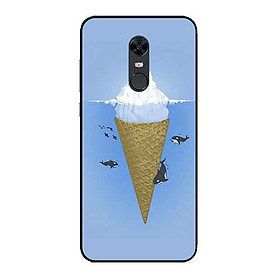 Ốp Lưng in cho Xiaomi Redmi 5 Plus Mẫu Kem Đại Dương - Hàng Chính Hãng