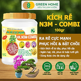Phân Bón Lá Greenhome, N3M Combi, Hũ 100gr, Ra Rễ Cực Mạnh Dùng Giâm, Chiết Cành, Ngâm Hạt, Kiểng