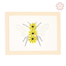 Thiệp Quilling Nghệ Thuật - Bee Happy - size 8.5 x 6.5  cm