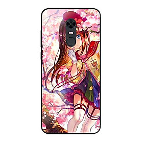 Ốp Lưng in cho Xiaomi Redmi 5 Plus Mẫu Cô Gái Hoa Đào - Hàng Chính Hãng