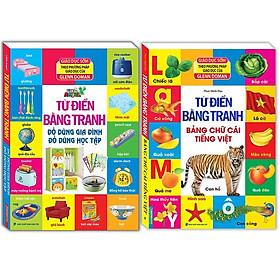 Sách - Từ Điển Bằng Tranh - Bảng Chữ Cái Tiếng Việt + Đồ Dùng Gia Đình - Combo 2 Cuốn - Minh Thắng