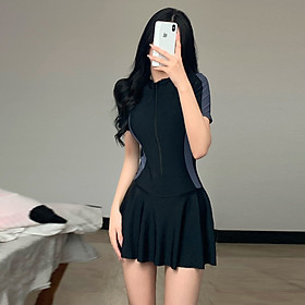 BIKINI, ĐỒ BƠI NỮ DẠNG VÁY MÀU ĐEN CỰC SANG ( CÓ SIZE ĐẠI )