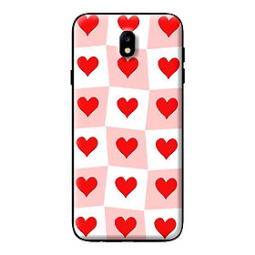 Ốp in cho Samsung Galaxy J7 Pro Trái TIm Ô Vuông - Hàng chính hãng