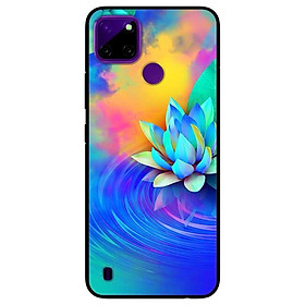 Ốp lưng dành cho Realme C21Y - C25Y mẫu Sen Xanh Vàng